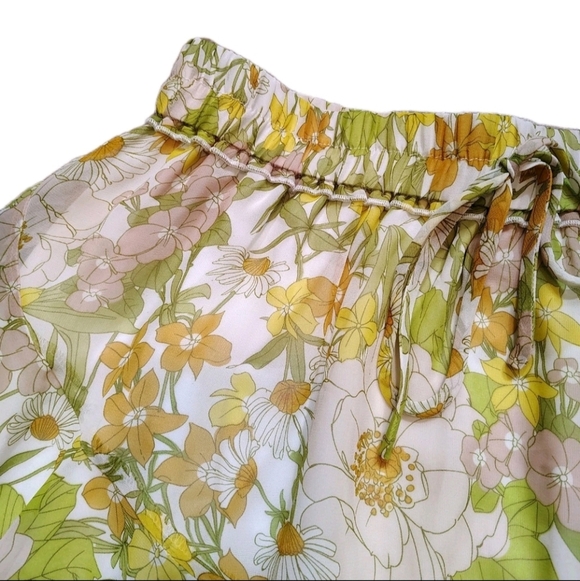 Floral Pull On Skirt Small Flowing Cottagecore Retro Boho Size Small - Picture 7 of 8